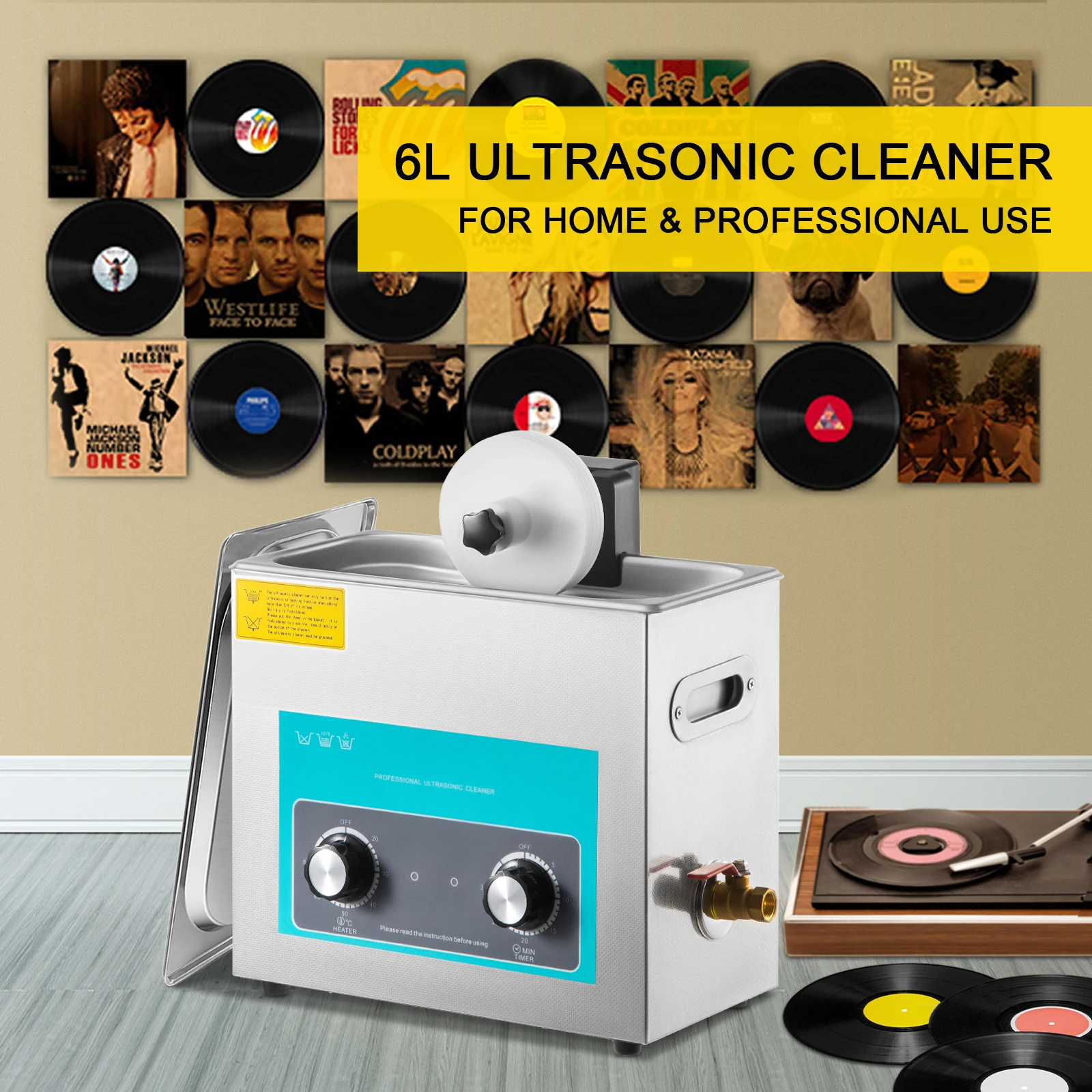 Vinyl Record Cleaner - 시하오 6L 초음파 바이닐 레코드 클리너