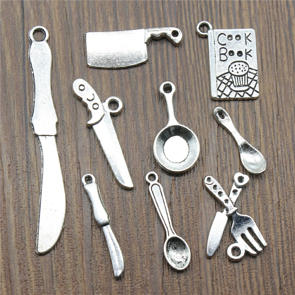 Vintage Collectible Spoons - 앤티크 실버 컬러 주방 칼 참