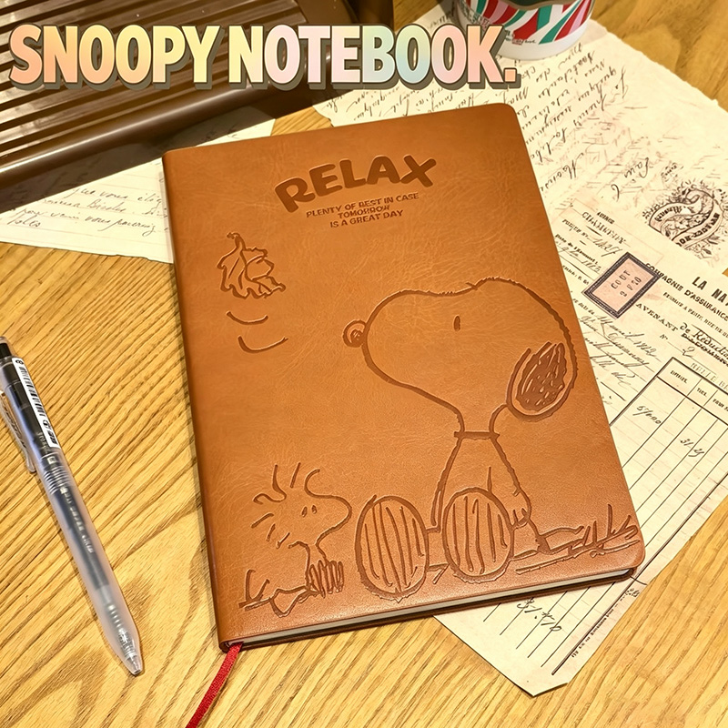 Vintage Collectible Books - 빈티지 스누피 A5 가죽 노트 귀여운