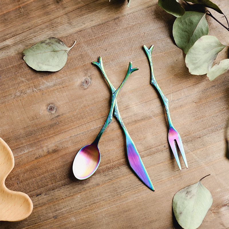 일본풍 빈티지 나뭇가지 모양 스테인리스 과일 포크 스푼 - Vintage Collectible Spoons 리뷰 및 가격