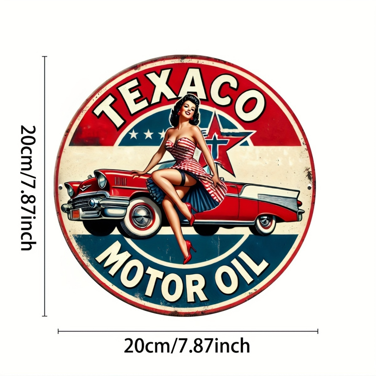 Texaco 모터 오일 빈티지 알루미늄 사인, 복고풍  - Vintage Collectible Plates 리뷰 및 가격