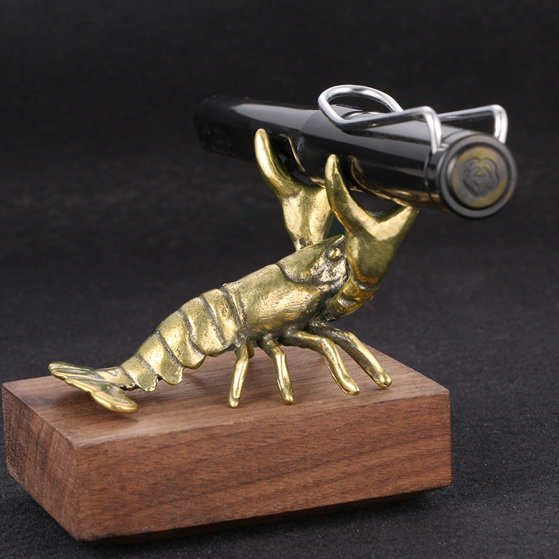 황동 가재 장식품 빈티지 동물 펜 홀더 데스크탑 장식  - Vintage Collectible Pens 리뷰 및 가격