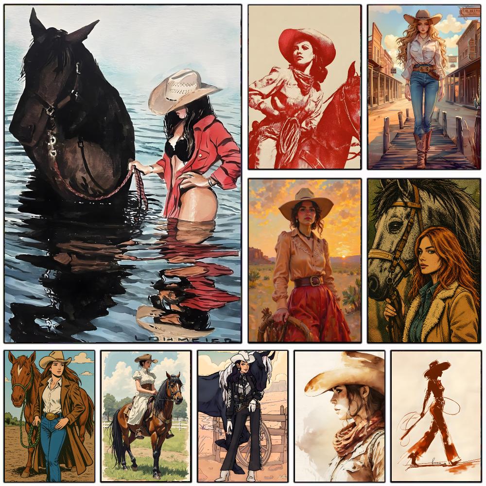 빈티지 카우걸 테마 포스터, 현대적인 홈 데코, 인테리 - Vintage Collectible Posters 리뷰 및 가격