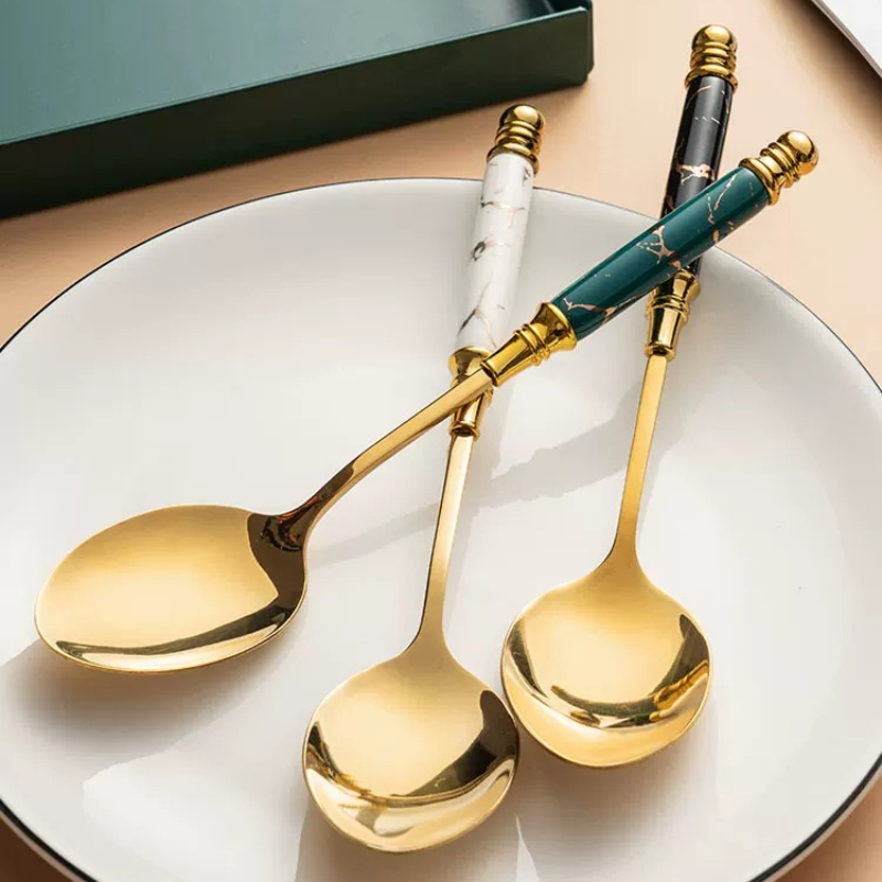1PC 빈티지 유럽 스테인레스 스틸 스푼 세라믹 손잡이 - Vintage Collectible Spoons 리뷰 및 가격