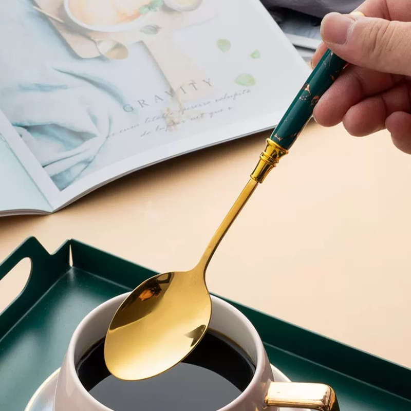 1PC 빈티지 유럽 스테인레스 스틸 스푼 세라믹 손잡이 - Vintage Collectible Spoons 리뷰 및 가격