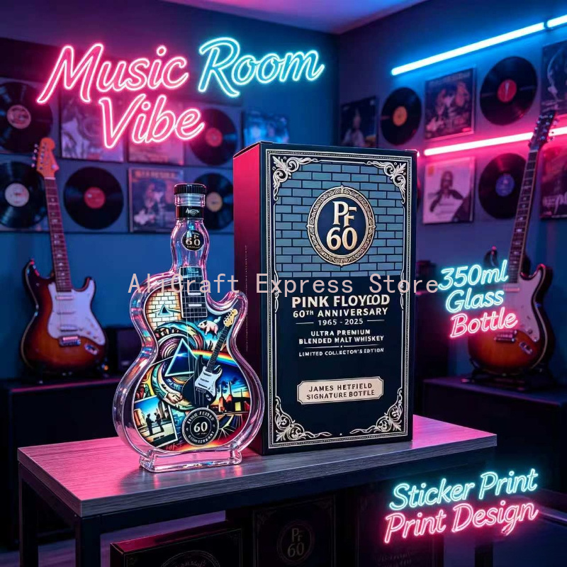 빈티지 록 패턴 기타 모양 유리 술병 350ml 빈 스 - Vintage Collectible Liquor Bottles 리뷰 및 가격