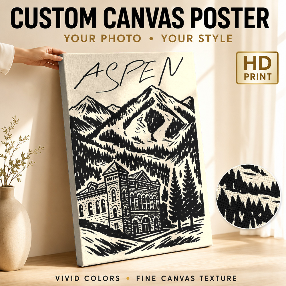 아스펜 빈티지 스키 캔버스 프린트 포스터, 맞춤형 모던 - Vintage Collectible Posters 리뷰 및 가격