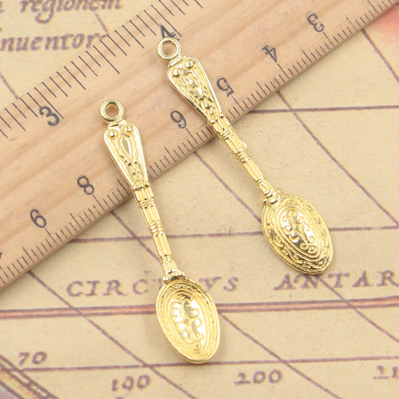 20pcs 매력 패턴 스푼 48x10mm 골동품 실버  - Vintage Collectible Spoons 리뷰 및 가격