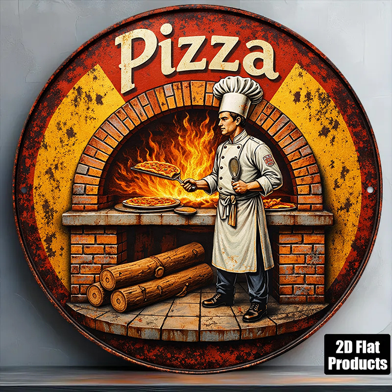 2D 레트로 금속 간판, 빈티지 피자 만들기 알루미늄  - Vintage Collectible Plates 리뷰 및 가격