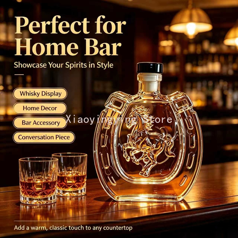 빈티지 말 무늬 유리 와인 디캔터, 말발굽 모양의 위스 - Vintage Collectible Liquor Bottles 리뷰 및 가격